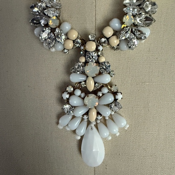 BHLDN Cream Pearl and Silver Crystal Necklace - Picture 2 of 6